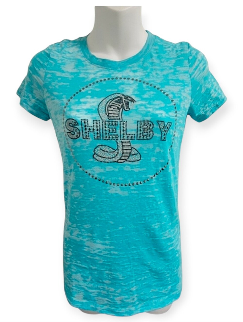 Shelby Cobra Ladies Crystalline Rhinestone Tee - Saltwater